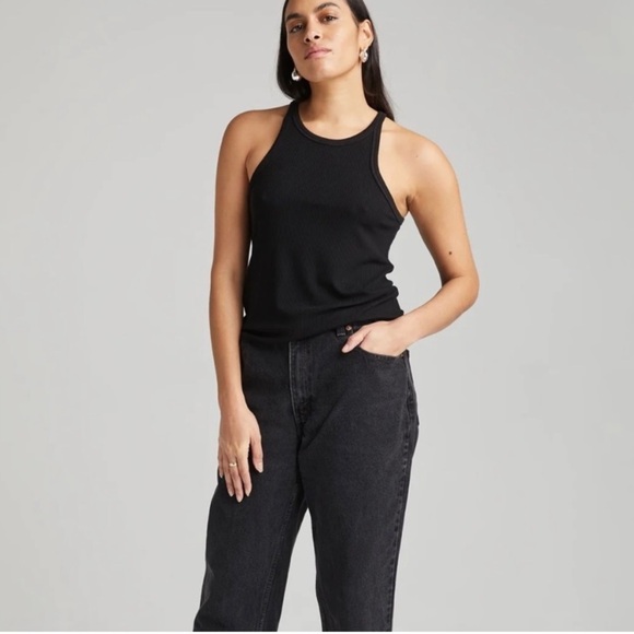 Richer Poorer Black Vintage Ribbed Tank High Neck XL - Picture 1 of 13